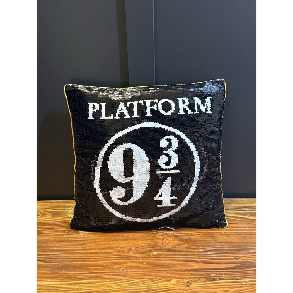 Harry Potter Changing Reversible Sequin Throw Pillow Platform 9 3/4 Spectacles
